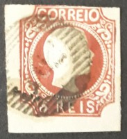 Selo de D. Pedro V - Cabelos Anelados